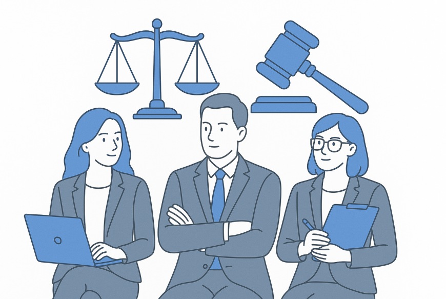 Modern legal team illustration