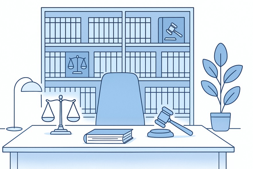 Modern legal library illustration